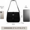 image:imageReebok Womens Small Crossbody Bag Lightweight Nylon Purse Adjustable Strap  Quilted Washed Fabric Roomy Interior with Handy Pockets Wear Over Shoulder or Across Body Great for Daily TravelLeighton Black