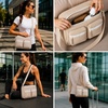 image:imageReebok Womens Small Crossbody Bag Lightweight Nylon Purse Adjustable Strap  Quilted Washed Fabric Roomy Interior with Handy Pockets Wear Over Shoulder or Across Body Great for Daily TravelEve Stucco