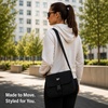 image:imageReebok Womens Small Crossbody Bag Lightweight Nylon Purse Adjustable Strap  Quilted Washed Fabric Roomy Interior with Handy Pockets Wear Over Shoulder or Across Body Great for Daily TravelLeighton Black