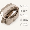 image:imageReebok Womens Small Crossbody Bag Lightweight Nylon Purse Adjustable Strap  Quilted Washed Fabric Roomy Interior with Handy Pockets Wear Over Shoulder or Across Body Great for Daily TravelLeighton Stucco