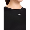 image:imageReebok Womens Small Logo Short Sleeve Crewneck TShirt Lightweight Moisture WickingBlack  Id Performance Tech