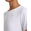 image:imageReebok Womens Small Logo Short Sleeve Crewneck TShirt Lightweight Moisture WickingStark White  Align Interlock