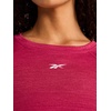 image:imageReebok Womens Small Logo Short Sleeve Crewneck TShirt Lightweight Moisture WickingVector Very Berry Heather  Id Train