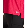 image:imageReebok Womens Tech Short Sleeve Crewneck TShirt Standard Fit Lightweight Stretch Heathered Poly FabricLove Potion Heather