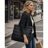 image:imageReebok Womens Tote Bag  Large Lightweight Puffer Travel Tote with Zipper  Carry On Shoulder Bag Work Bags for WomenBeatrice All Black