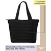 image:imageReebok Womens Tote Bag  Large Lightweight Puffer Travel Tote with Zipper  Carry On Shoulder Bag Work Bags for WomenCoco Black