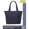 image:imageReebok Womens Tote Bag  Large Lightweight Puffer Travel Tote with Zipper  Carry On Shoulder Bag Work Bags for WomenCoco East Coast Blue