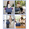 image:imageReebok Womens Tote Bag Lightweight Carry On for Travel Work amp Shopping  DuffelStyle Hybrid Design Full Zipper Closure Elastic Yoga Mat Holder Spacious for Gym Workouts amp CommutesCollete Dusty Indigo