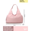image:imageReebok Womens Tote Bag Lightweight Carry On for Travel Work amp Shopping  DuffelStyle Hybrid Design Full Zipper Closure Elastic Yoga Mat Holder Spacious for Gym Workouts amp CommutesLilith Silver Pink