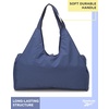 image:imageReebok Womens Tote Bag Lightweight Carry On for Travel Work amp Shopping  DuffelStyle Hybrid Design Full Zipper Closure Elastic Yoga Mat Holder Spacious for Gym Workouts amp CommutesCollete Dusty Indigo