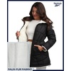 image:imageReebok Womens Winter Jacket  Sherpa Fleece Lined Reversible Insulated Puffer Parka Winter Coats for Women with Faux Fur HoodEbony Black
