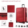 image:imagebugatti Reebok Go Collection 28 Inch Hard Shell Luggage for Airplanes Large ABSPC Hardside Expandable Suitcase with 360Degree Spinner Wheels Retractable Handle Includes Shoe Bag Red
