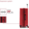 image:imagebugatti Reebok Go Collection 28 Inch Hard Shell Luggage for Airplanes Large ABSPC Hardside Expandable Suitcase with 360Degree Spinner Wheels Retractable Handle Includes Shoe Bag Red