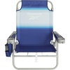 image:imageReebok 5Position Reclining Steel Frame Beach Chair Portable Foldable Backpack Lounge Chair with Pillow Cup Holder and Side Pocket LagoonBlue Stripe
