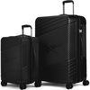 image:imageReebok Go Collection 2 Piece Hard Shell Luggage Set ABSPC Suitcases with 360Degree Spinner Wheels 20 Inch Carry On and 28 Inch Large Bags Includes Shoe Bag Black