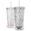 image:imageReebok Lifestyle Premium Terrazzo Texture Reusable Plastic Tumblers with Lid amp Straw  Leak Proof Travel Coffee Mug BPA Free 24 oz Pack of 1 BlackBlack