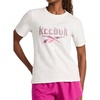 image:imageReebok Womens Big Logo 100 Cotton Lightweight Crewneck TShirt Relaxed FitVector Chalk Heather