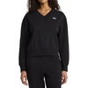 image:imageReebok Womens Collegiate Vneck Sweatshirt Standard Fit Midweight Cottonpoly FabricBlack