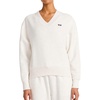 image:imageReebok Womens Collegiate Vneck Sweatshirt Standard Fit Midweight Cottonpoly FabricVector Chalk Heather