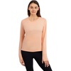 image:imageReebok Womens Long Sleeve Crewneck Top Standard Fit Lightweight Stretch Poly Marled Jersey FabricPapaya Punch Heather
