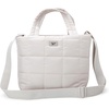 image:imageReebok Womens Small Crossbody Bag Lightweight Nylon Purse Adjustable Strap  Quilted Washed Fabric Roomy Interior with Handy Pockets Wear Over Shoulder or Across Body Great for Daily TravelDove Pumice Stone