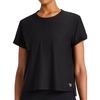 image:imageReebok Womens Tech Short Sleeve Crewneck TShirt Standard Fit Lightweight Stretch Heathered Poly FabricBlack Heather