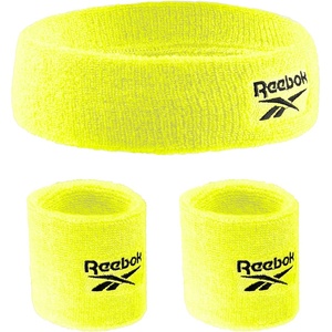 image:image3pc Unisex Athletic Sweatband Set  225in Workout Headband amp 325in Wristbands wStay Dry Technology Terry Cloth Band MoistureWicking Fabric  Quality Fitness Accessories for Active ComfortReebokNeon Yellow