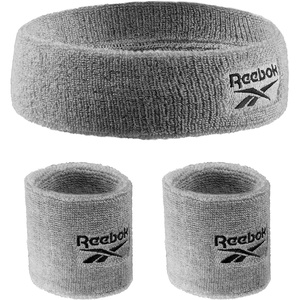 image:image3pc Unisex Athletic Sweatband Set  225in Workout Headband amp 325in Wristbands wStay Dry Technology Terry Cloth Band MoistureWicking Fabric  Quality Fitness Accessories for Active ComfortReebokGrey