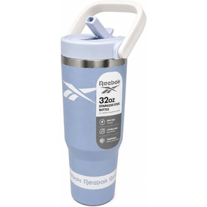 image:imageReebok 32 oz Insulated Steel Tumbler with Handle amp Straw Lid Blue  Leakproof Cupholder Friendly Keeps Cold 24 Hours BPA FreeBlue