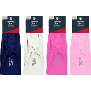 image:imageReebok 4pk Wide Knotted Headwrap  Secure Lightweight DamageFree Hold  Quality Gym Hair Accessories for Active Comfort