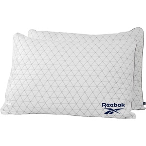image:imageReebok Charcoal Breeze Pillow 2 Pack Queen Size RBK Fresh Pillows with Cooling Airflow Odor Neutralizing amp Moisture Wicking Moderate Firm Support for Side Back amp Stomach Sleepers GRS Certified