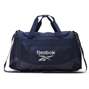 image:imageReebok Lightweight Unisex Carry On Gym Duffle Bag for Men amp Women Sports  Durable WaterResistant Fabric Roomy Compartments Adjustable Shoulder Strap amp Dual Handles Overnight amp Weekend TravelCade  Navy Silver