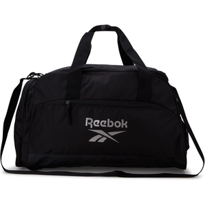 image:imageReebok Lightweight Unisex Carry On Gym Duffle Bag for Men amp Women Sports  Durable WaterResistant Fabric Roomy Compartments Adjustable Shoulder Strap amp Dual Handles Overnight amp Weekend TravelHamilton BlackSilver
