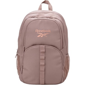 image:imageReebok Travel Backpack Water Resistant Everyday Bag with Laptop Sleeve  Padded Back Panel Adjustable Straps Front Zip Pocket Side Mesh Pockets Durable Nylon Build Easycare FabricSanta Fe LatteRose Gold