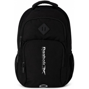 image:imageReebok Travel Backpack Water Resistant Everyday Bag with Laptop Sleeve  Padded Back Panel Adjustable Straps Front Zip Pocket Side Mesh Pockets Durable Nylon Build Easycare FabricSonny Black