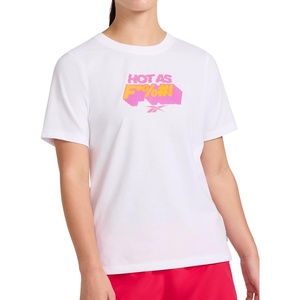 image:imageReebok Womens Big Logo 100 Cotton Lightweight Crewneck TShirt Relaxed FitWhite  Gs Hot as F