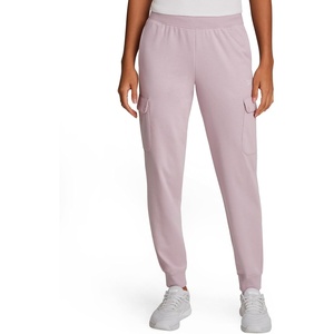 image:imageReebok Womens Cargo Joggers Standard Fit 29 Inseam Lightweight CottonPoly French Terry FabricMuted Mauve