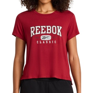 image:imageReebok Womens Classic Athletic Graphic Crewneck Cropped TShirtRetro Red