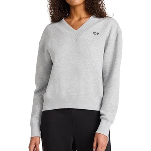 image:imageReebok Womens Collegiate Vneck Sweatshirt Standard Fit Midweight Cottonpoly FabricGrey Heather