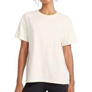 image:imageReebok Womens Embroidery Hit Graphic Crewneck TShirt Standard Fit Lightweight Stretch Cotton FabricAlabaster  Oversized