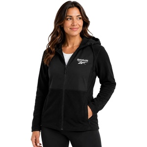 image:imageReebok Womens Fleece Jacket Lightweight ZipUp Hooded Winter Coat for Women  SuperSoft Plush Lining Feels Great Against Skin Versatile for Errands or Outdoor Wear Easy Layer Into WinterJet Black