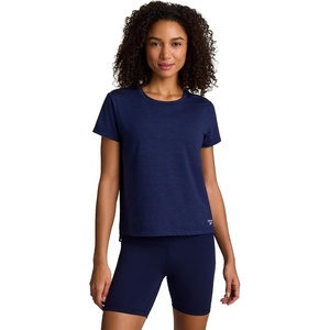 image:imageReebok Womens Flow Tshirt and 6 Short Set Slim Fit Moisture WickingNavy