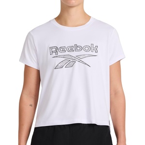 image:imageReebok Womens Graphic Crewneck TShirtStark White  Topographic Lines