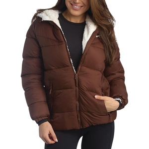 image:imageReebok Womens Heavyweight Quilted Puffer Parka Faux Fur Lined with Pockets  Wide Hood and Tall Collar Block Wind on Snowy Commutes Storm Placket Seals Out Chill Dependable Warmth for TripsCognac