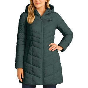 image:imageReebok Womens Long Puffer Parka Quilted Midweight Winter Jacket for Women  Full Coverage Silhouette for Daily ColdWeather Wear Flattering Fit Through Every Shape Transitions Into WinterHunter Green