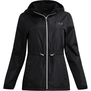 image:imageReebok Womens Polar Fleece Lined Windbreaker Jacket with Hood amp Waist  WaterResistant Shell with Cozy Soft Lining Wide Collar Blocks Wind Adjustable Fit for Everyday Fall WearBlack Ink