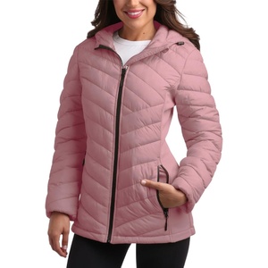 image:imageReebok Womens Puffer Jacket  Midweight Quilted Puffer Jacket with Hood  Sleek Silhouette Layers Over Jeans or Leggings WindResistant Shell for Commutes and Weekend HikesPink Haze