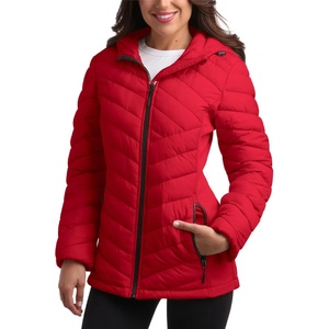 image:imageReebok Womens Puffer Jacket  Midweight Quilted Puffer Jacket with Hood  Sleek Silhouette Layers Over Jeans or Leggings WindResistant Shell for Commutes and Weekend HikesVector Red Glow