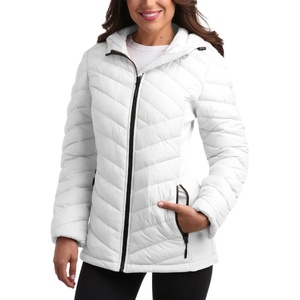 image:imageReebok Womens Puffer Jacket  Midweight Quilted Puffer Jacket with Hood  Sleek Silhouette Layers Over Jeans or Leggings WindResistant Shell for Commutes and Weekend HikesWhite Mist