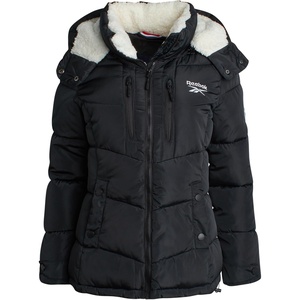 image:imageReebok Womens Puffer Jacket Heavyweight Puffer Coat with Faux Fur Trim Hood  Plush Quilted Insulation for Harsh Weather Stylish Silhouette for Snowstorms or Chilly Walks Snug Everyday WearClassic Black